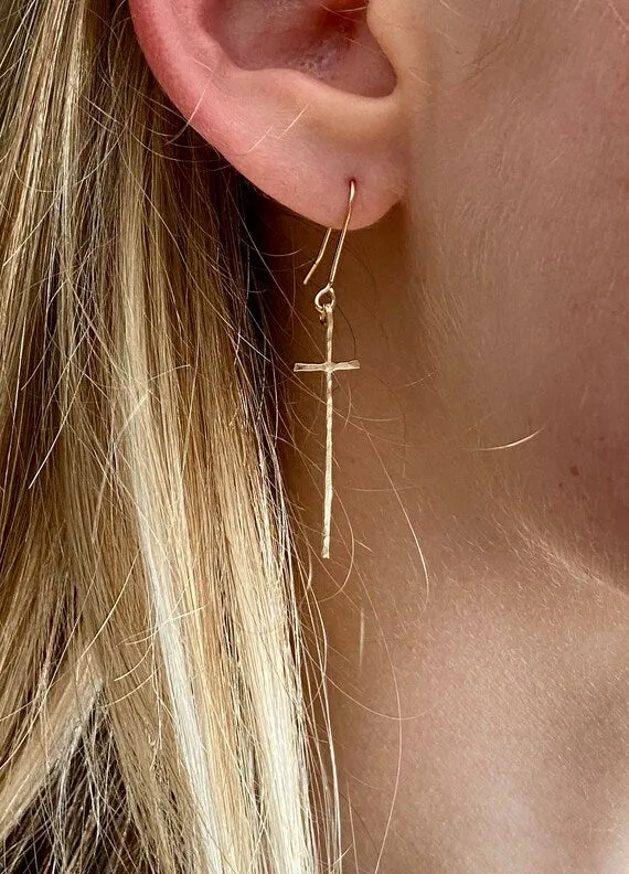 Modern Cross Earrings