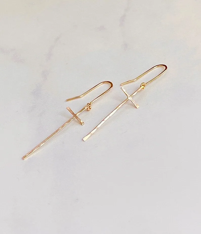 Modern Cross Earrings