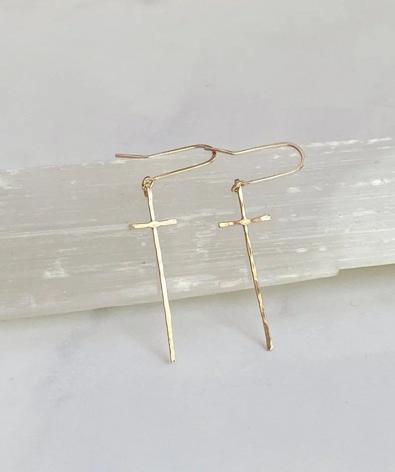 Modern Cross Earrings