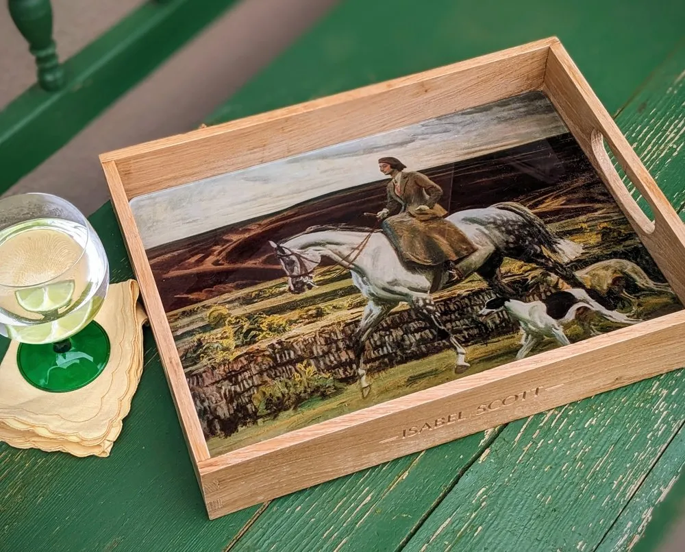 Munnings 'Lady Munnings on Exmoor' Glass Worktop Saver