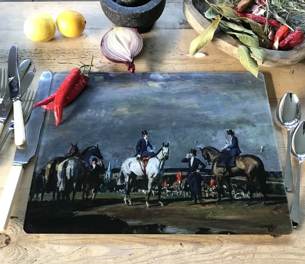 Munnings 'Why Weren't You Out Yesterday' Glass Work Top Saver