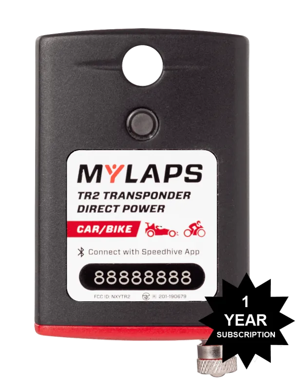 MYLAPS TR2 Direct Power Transponder - Car/Bike - 1 Year Subscription