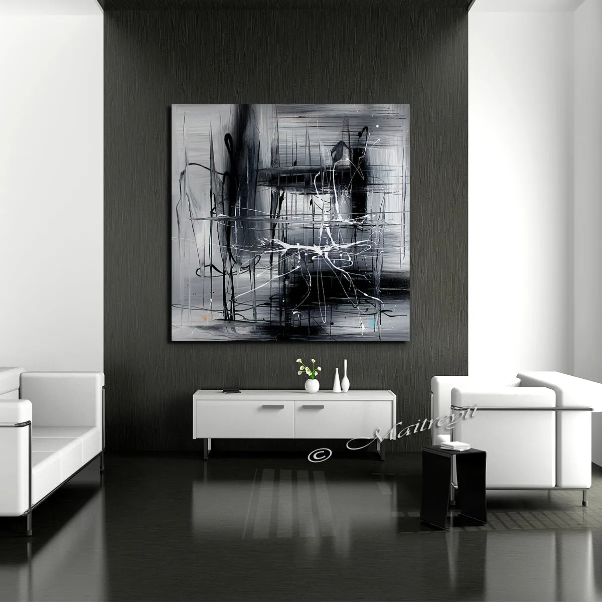 Original Abstract Art For Sale - Shades of Black