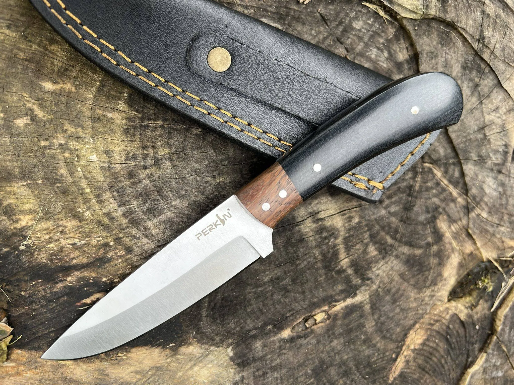 Perkin Knives Handmade Hunting Knife Fixed Blade Hunting Knife Bushcraft Knife Full Tang PS100