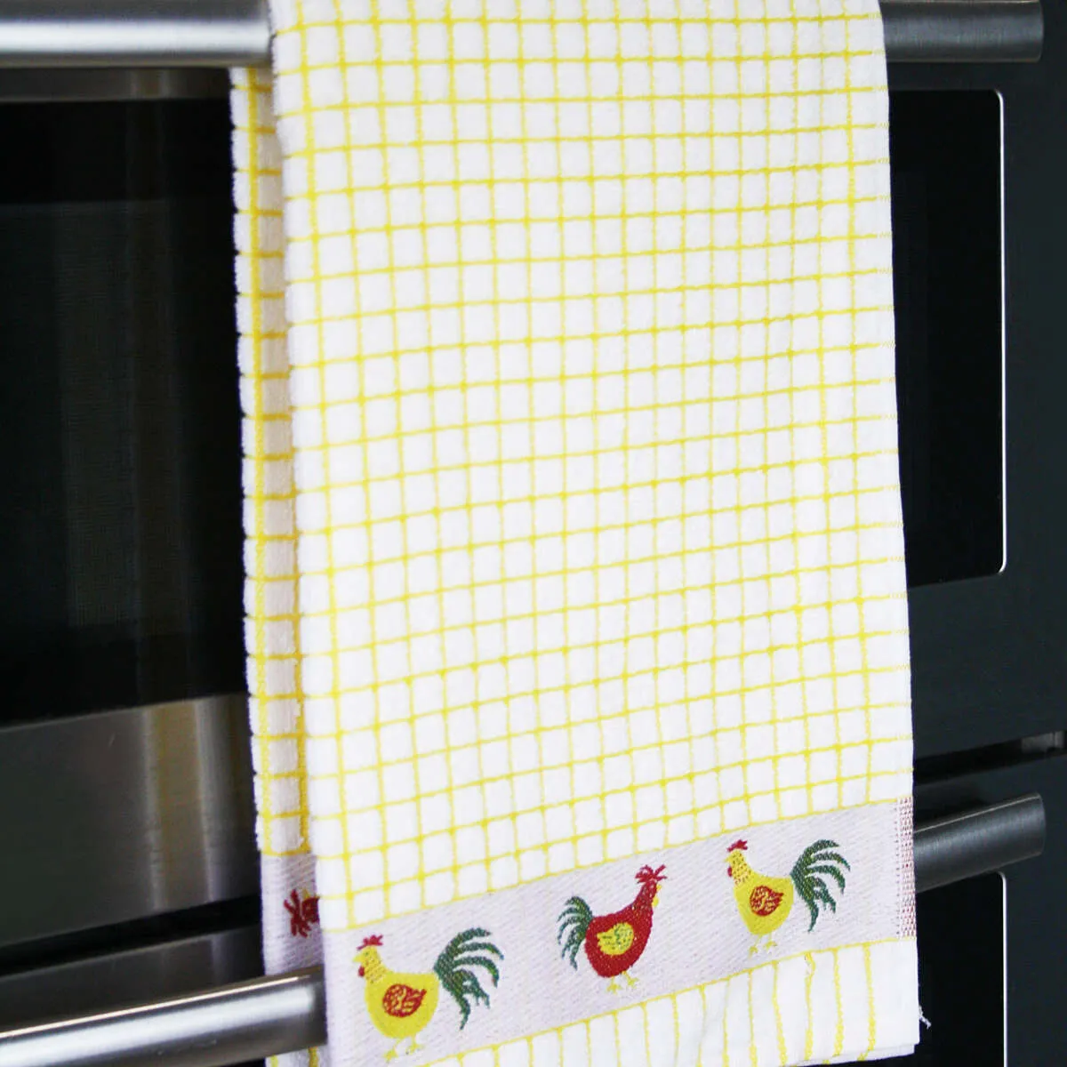 Poli-Dri Yellow Chickens Cotton Jacquard Tea Towel