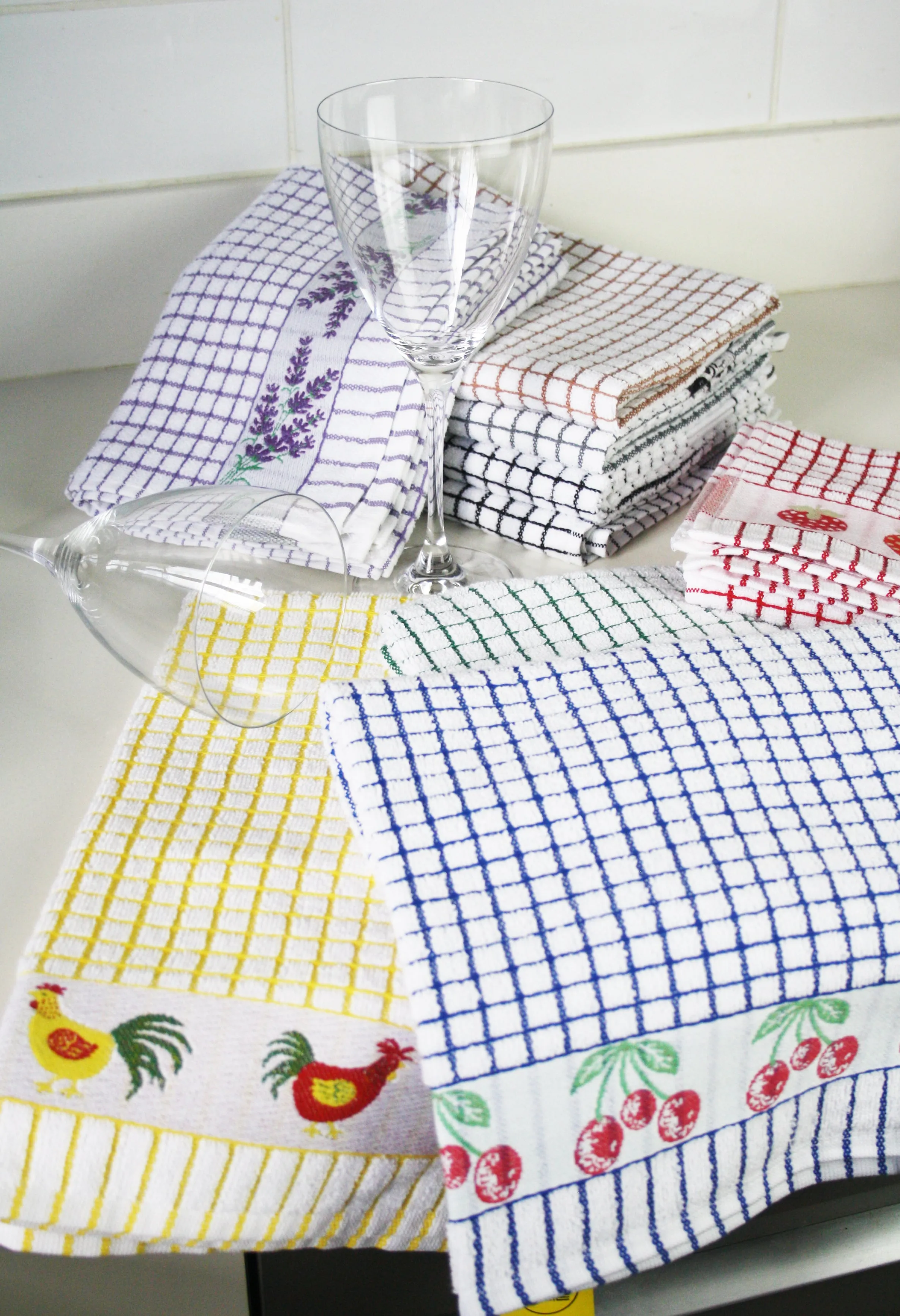 Poli-Dri Yellow Chickens Cotton Jacquard Tea Towel