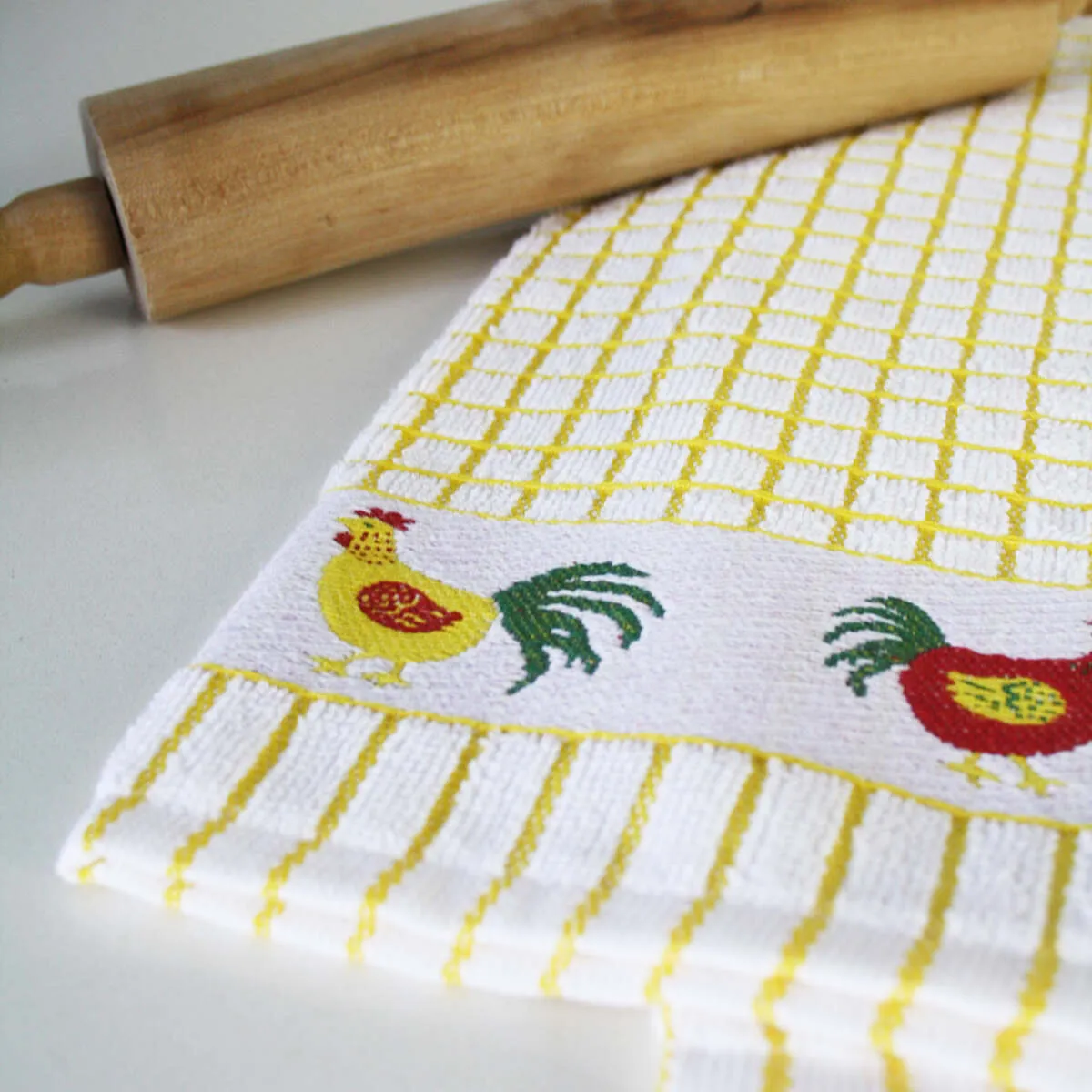 Poli-Dri Yellow Chickens Cotton Jacquard Tea Towel