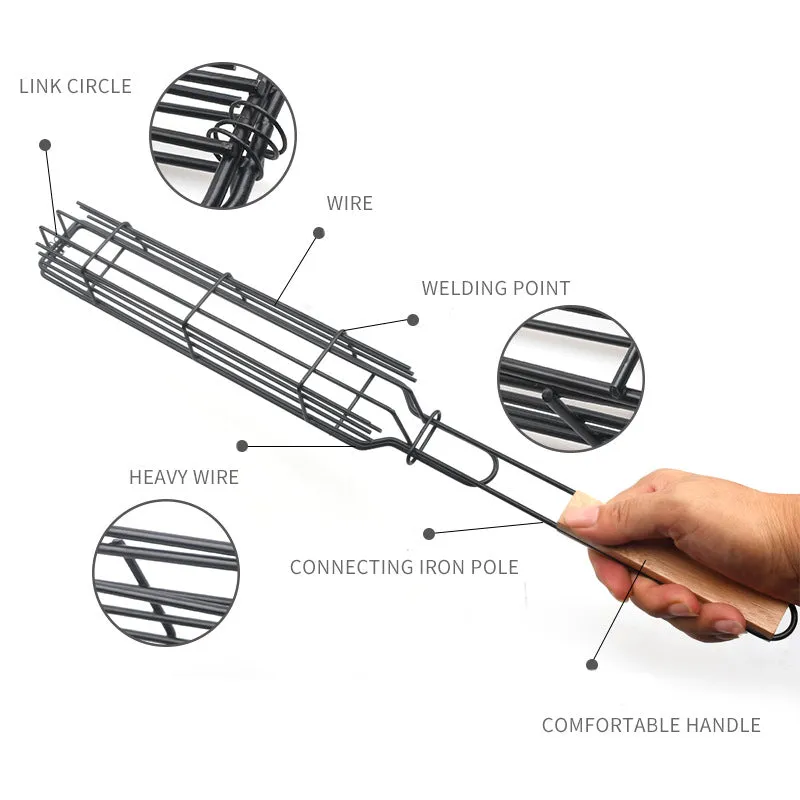 Portable Non-stick Stainless Steel BBQ Roasting Net Basket