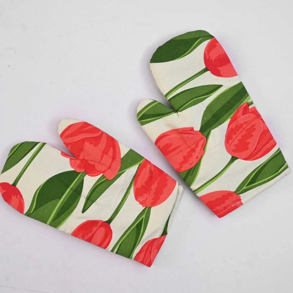 Quimper Cotton Heat Resistant Oven Gloves Pair