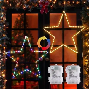 Quntis Foldable Large Star Color Changing Christmas Light – 8 Modes, 19.6in for Festive Holiday & Xmas Decor