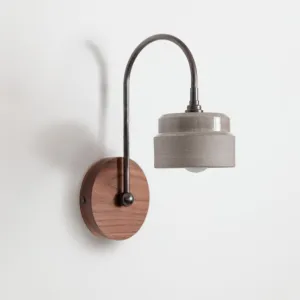 "Bex" Arch Stemmed Wall light - Ceramic and Hardwood