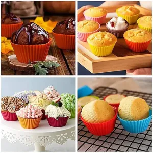 Reusable Silicone Baking Cups/ Nonstick Muffin Molds 12 Pcs