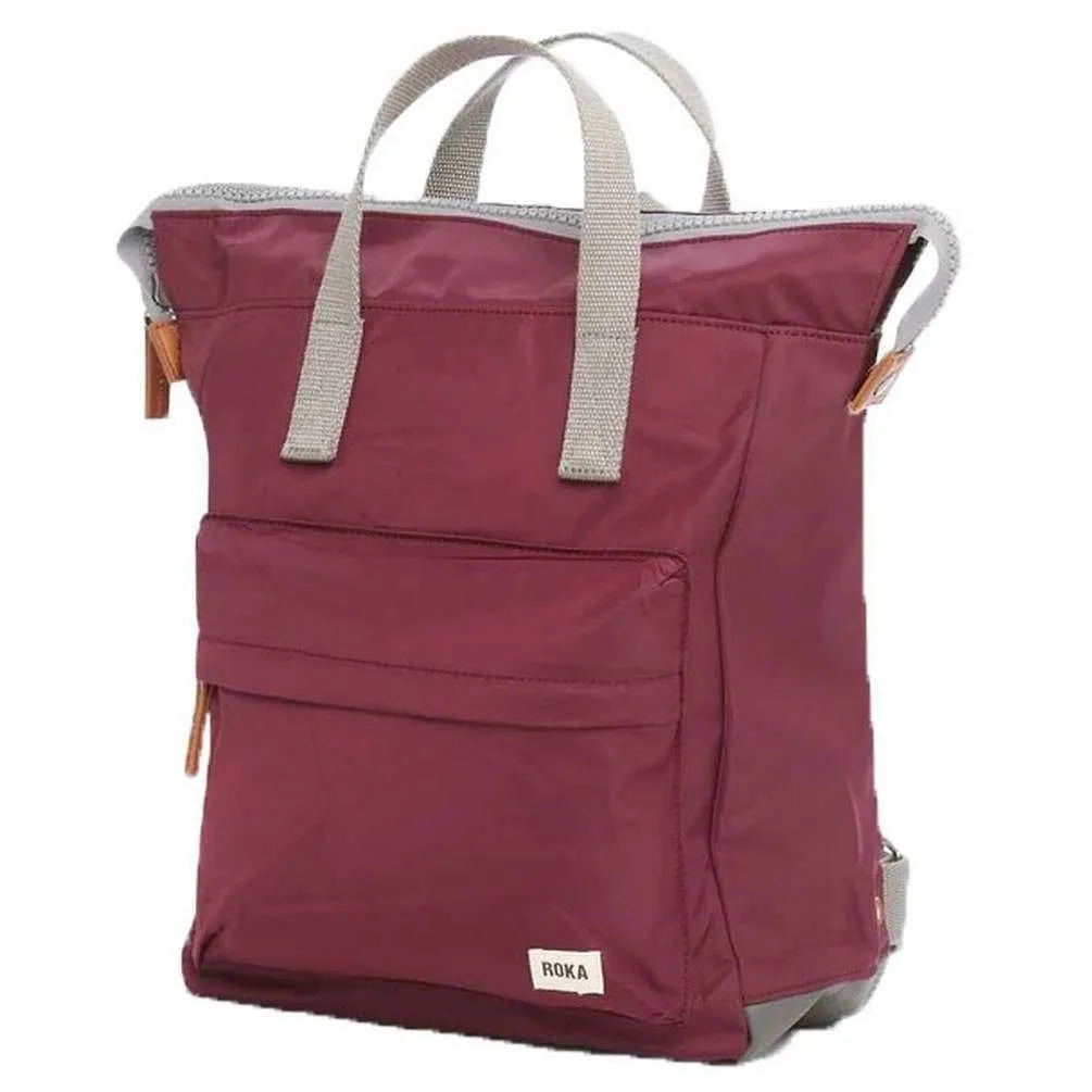 Roka Bantry B Small Sustainable Nylon Backpack - Plum Burgundy