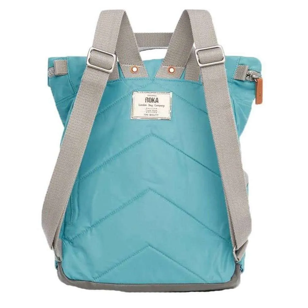 Roka Canfield B Small Sustainable Nylon Backpack - Petrol Blue