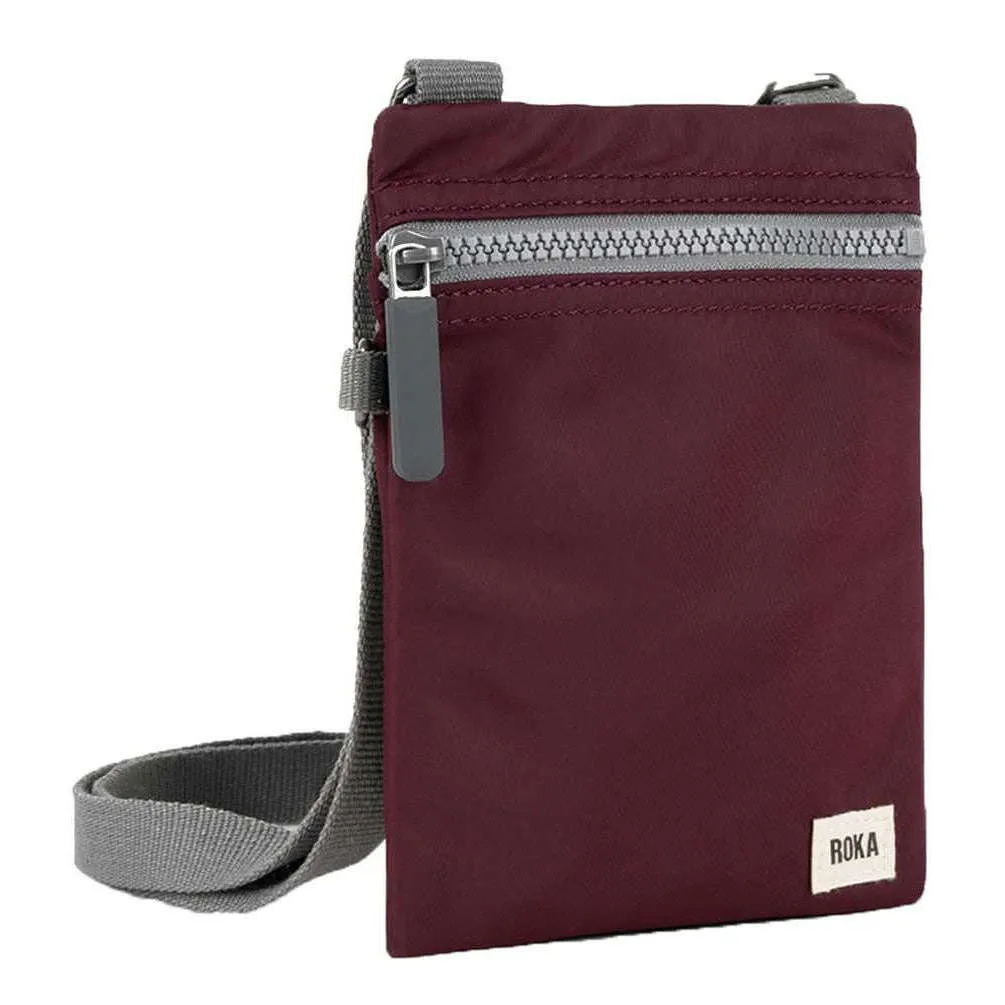 Roka Chelsea Sustainable Nylon Pocket Sling Bag - Plum Burgundy