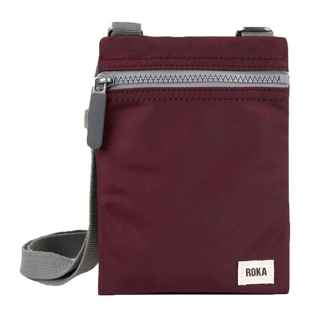 Roka Chelsea Sustainable Nylon Pocket Sling Bag - Plum Burgundy