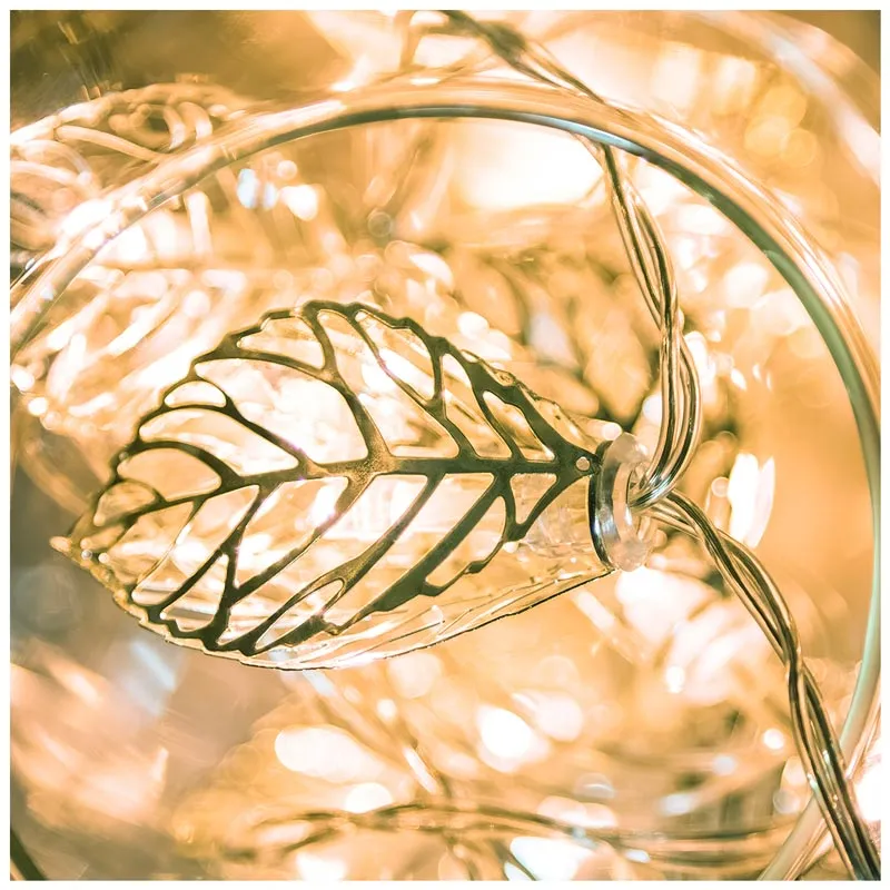 Silver Leaves LED Fairy Lights (2m)