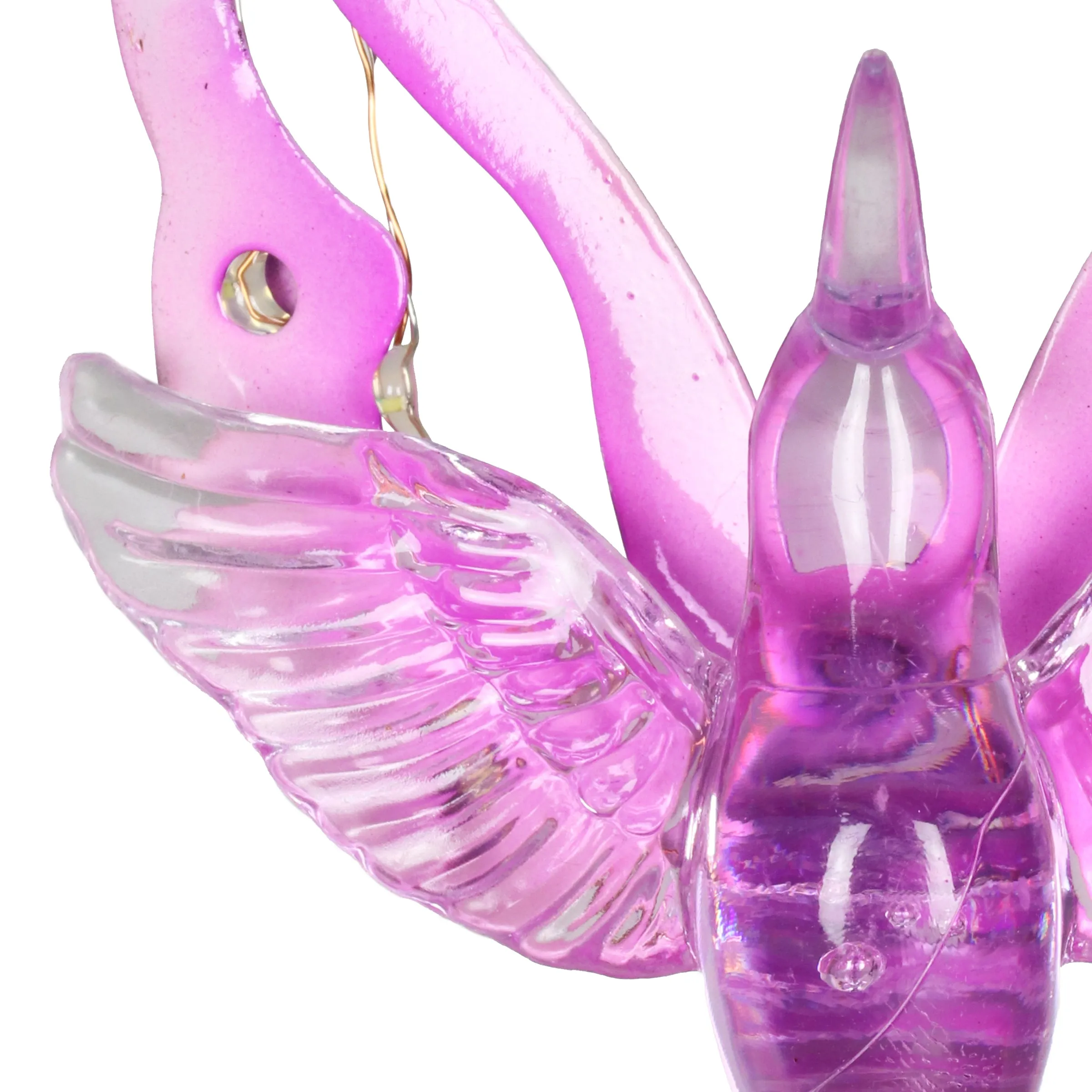 Solar Acrylic and Metal Purple Hummingbird Garden Stake with Twelve LED Lights, 4 by 34 Inches