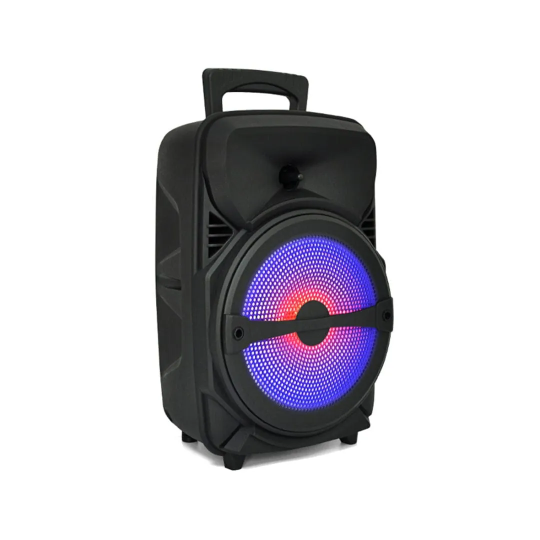 Soundtown LED 8-inch Portable Karaoke Bluetooth Party Speaker With Mic