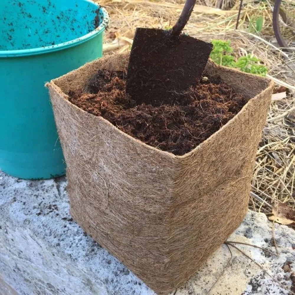 Square Coir Planter Grow Bag With Coir Fibre Block - Hort With Heart