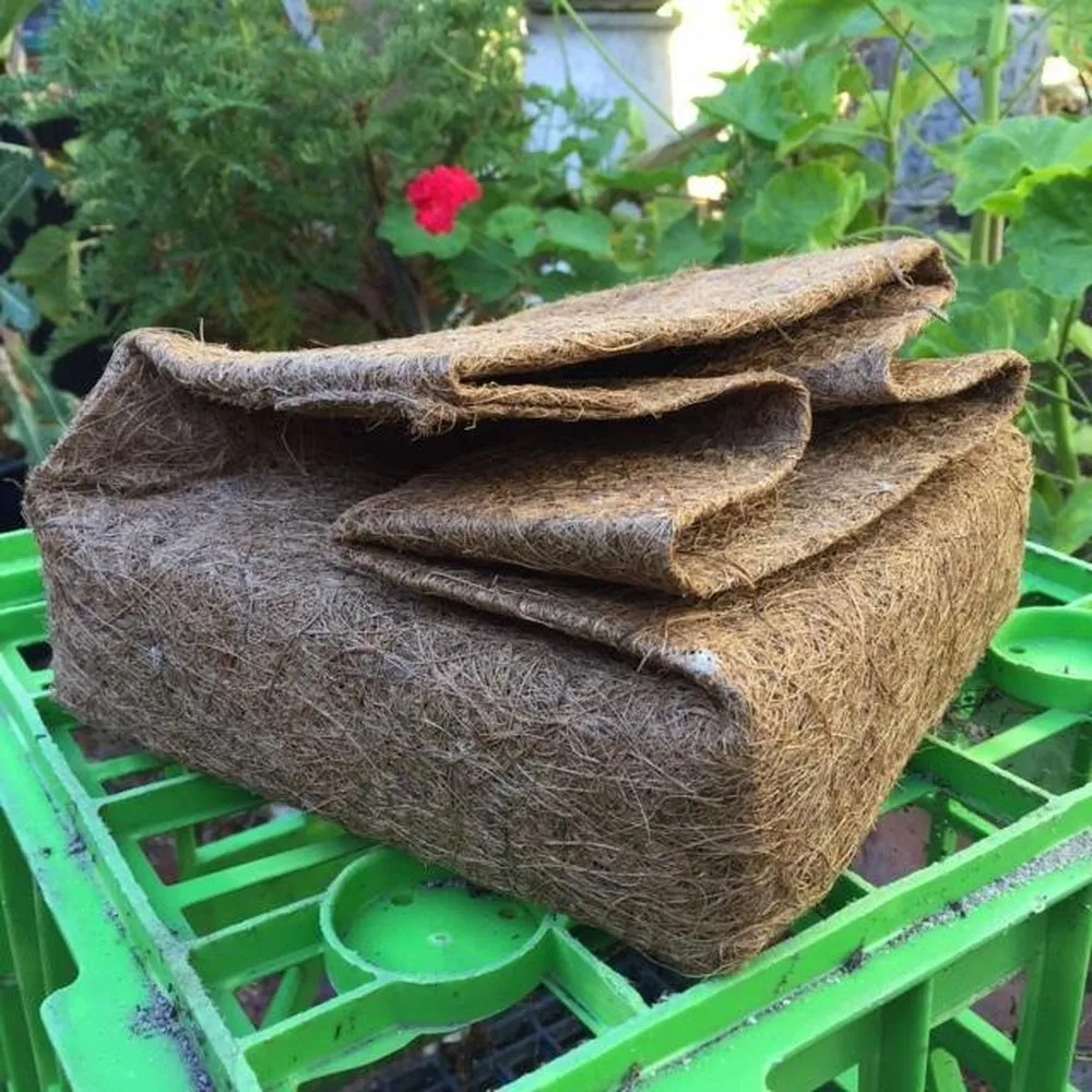 Square Coir Planter Grow Bag With Coir Fibre Block - Hort With Heart