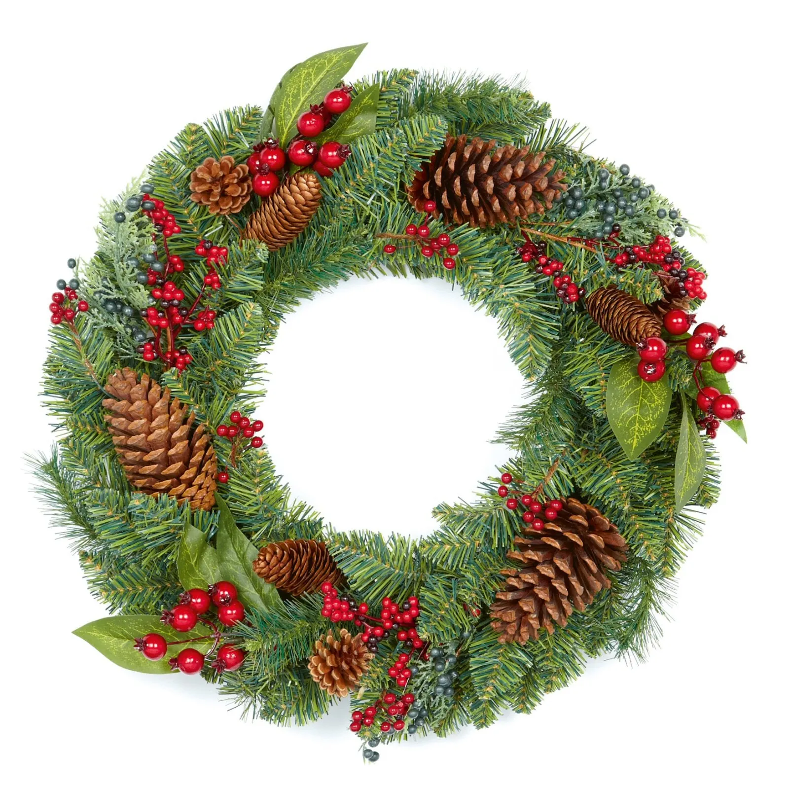 The Tree Company 45cm Natural Red Berry & Pinecone Fir Wreath