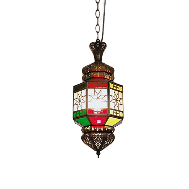 Vintage Bronze 1-Light Hanging Ceiling Pendant with Lantern Metal Shade