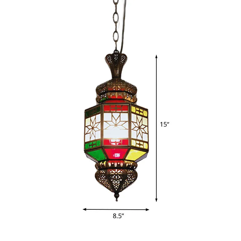 Vintage Bronze 1-Light Hanging Ceiling Pendant with Lantern Metal Shade