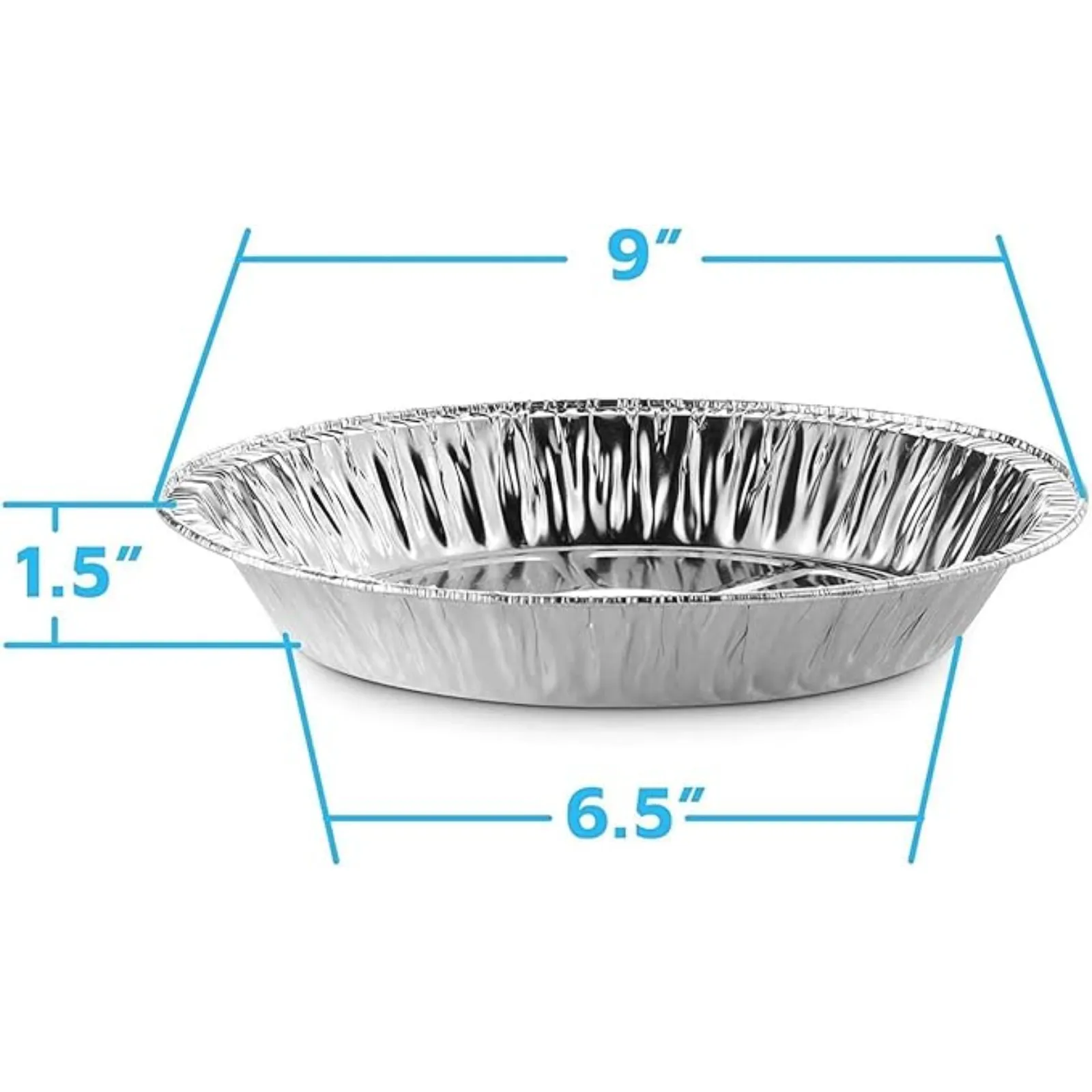 *WHOLESALE* Disposable 9” shallow Aluminum Foil Pie Pans | 500 ct/case