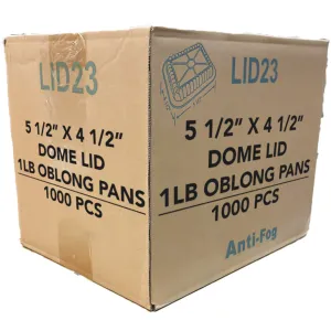 *WHOLESALE* Dome Lids For 1Lb Aluminum Oblong Pans 5" x 4" | 1000 ct/case