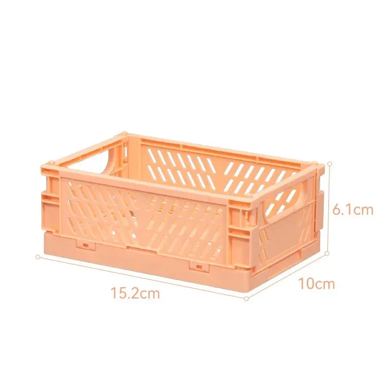 Yeknu Plastic Foldable Storage Crate Folding Box Basket Stackable Cute Makeup Jewellery Toys Boxes for Storage Box Organizer Portable