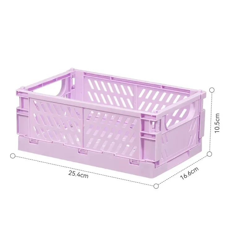 Yeknu Plastic Foldable Storage Crate Folding Box Basket Stackable Cute Makeup Jewellery Toys Boxes for Storage Box Organizer Portable